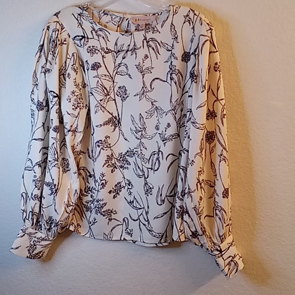 NEW Philosophy Republic Clothing Modest Cottagecore Size S Floral Cream-Black B4 - Picture 1 of 10